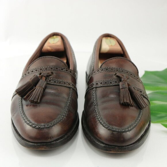 Allen Edmonds Mens Harvard Loafer Size 9.5 B Brown Leather Tassel Slip On Shoe - Picture 2 of 12